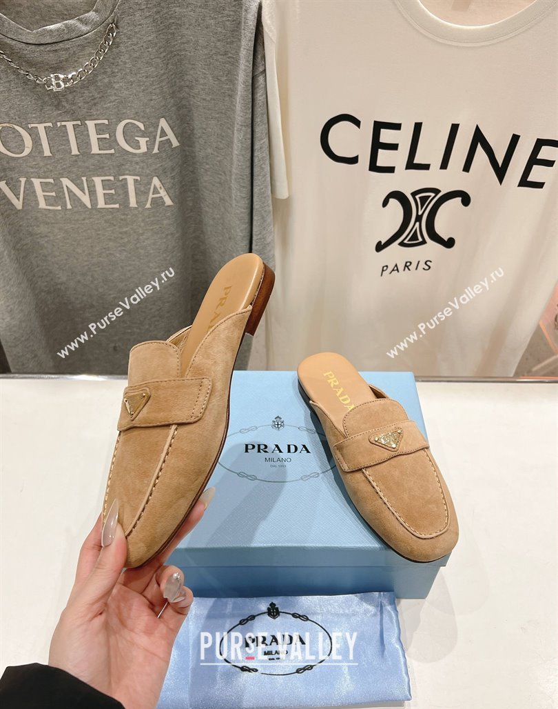 Prada Suede Mules/Slippers Dark Beige 2025 1D766N (SS-250424162)