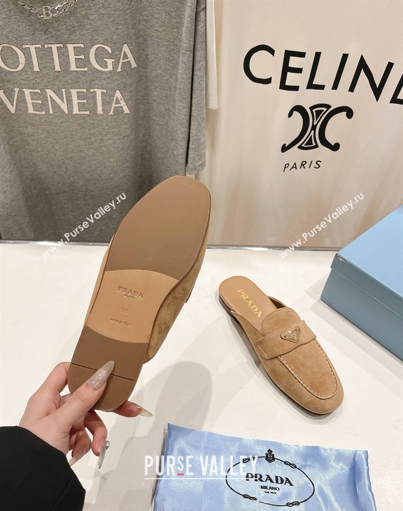 Prada Suede Mules/Slippers Dark Beige 2025 1D766N (SS-250424162)