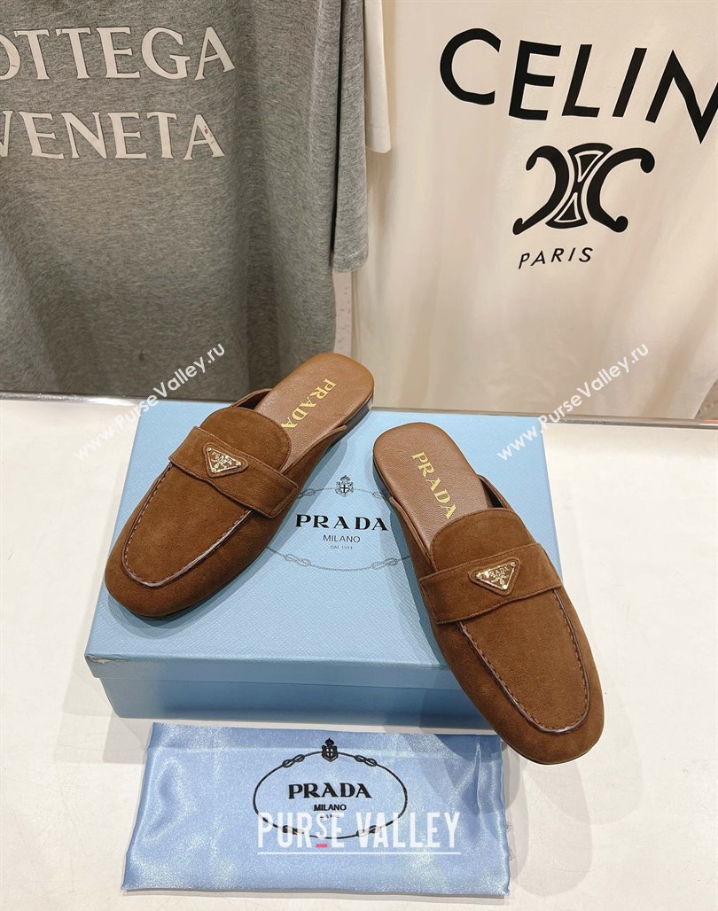 Prada Suede Mules/Slippers Brown 2025 1D766N (SS-250424164)