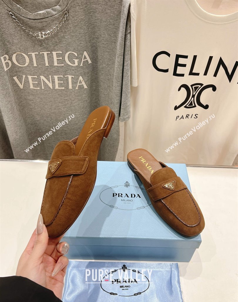 Prada Suede Mules/Slippers Brown 2025 1D766N (SS-250424164)