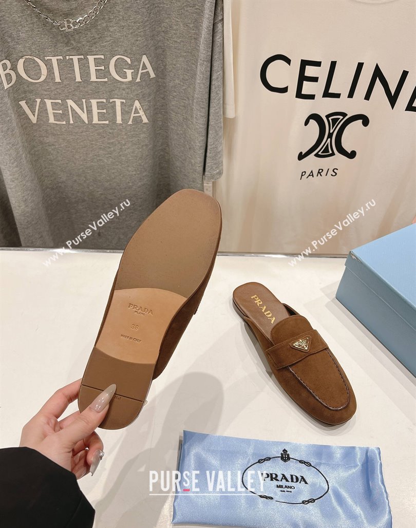 Prada Suede Mules/Slippers Brown 2025 1D766N (SS-250424164)