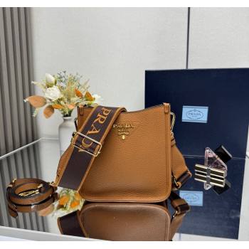 Prada Leather mini shoulder bag Caramel Brown 2025 1BH191 (YZ-250521011)