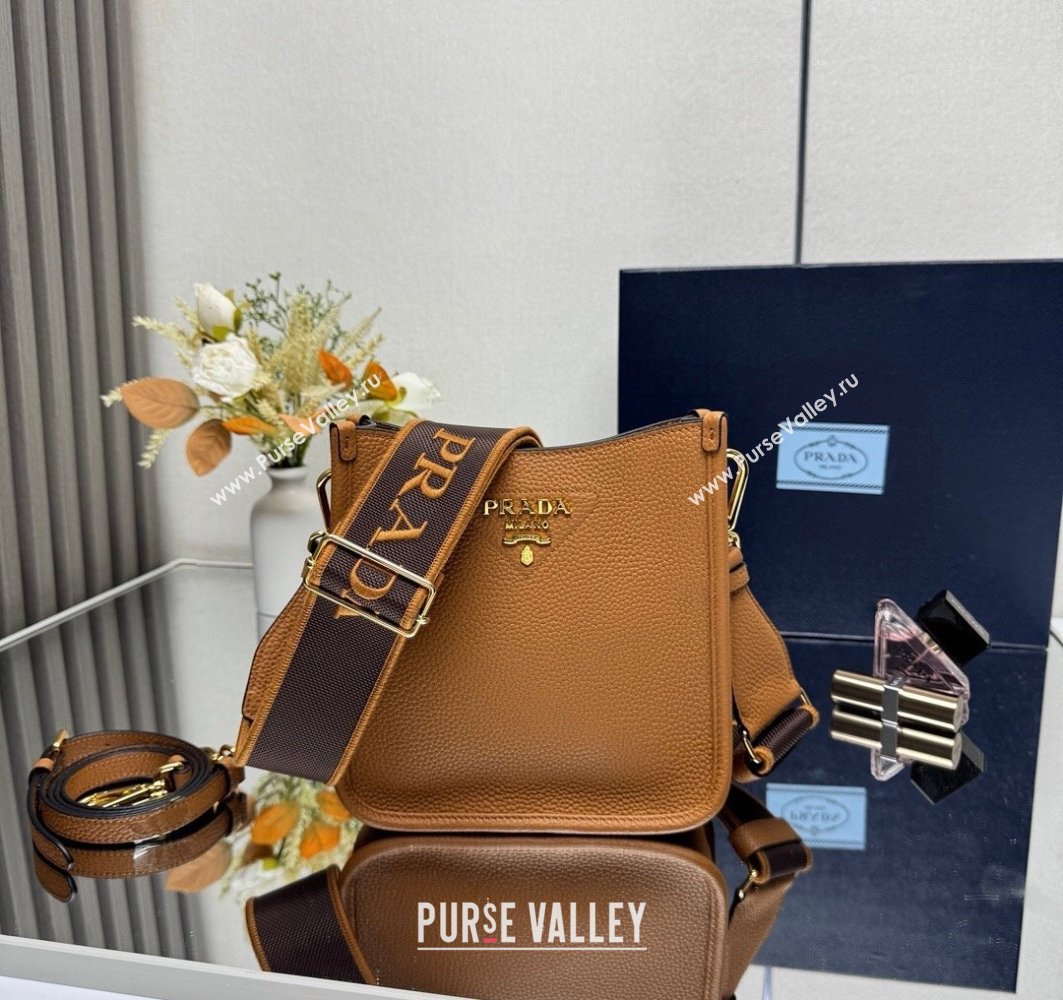 Prada Leather mini shoulder bag Caramel Brown 2025 1BH191 (YZ-250521011)