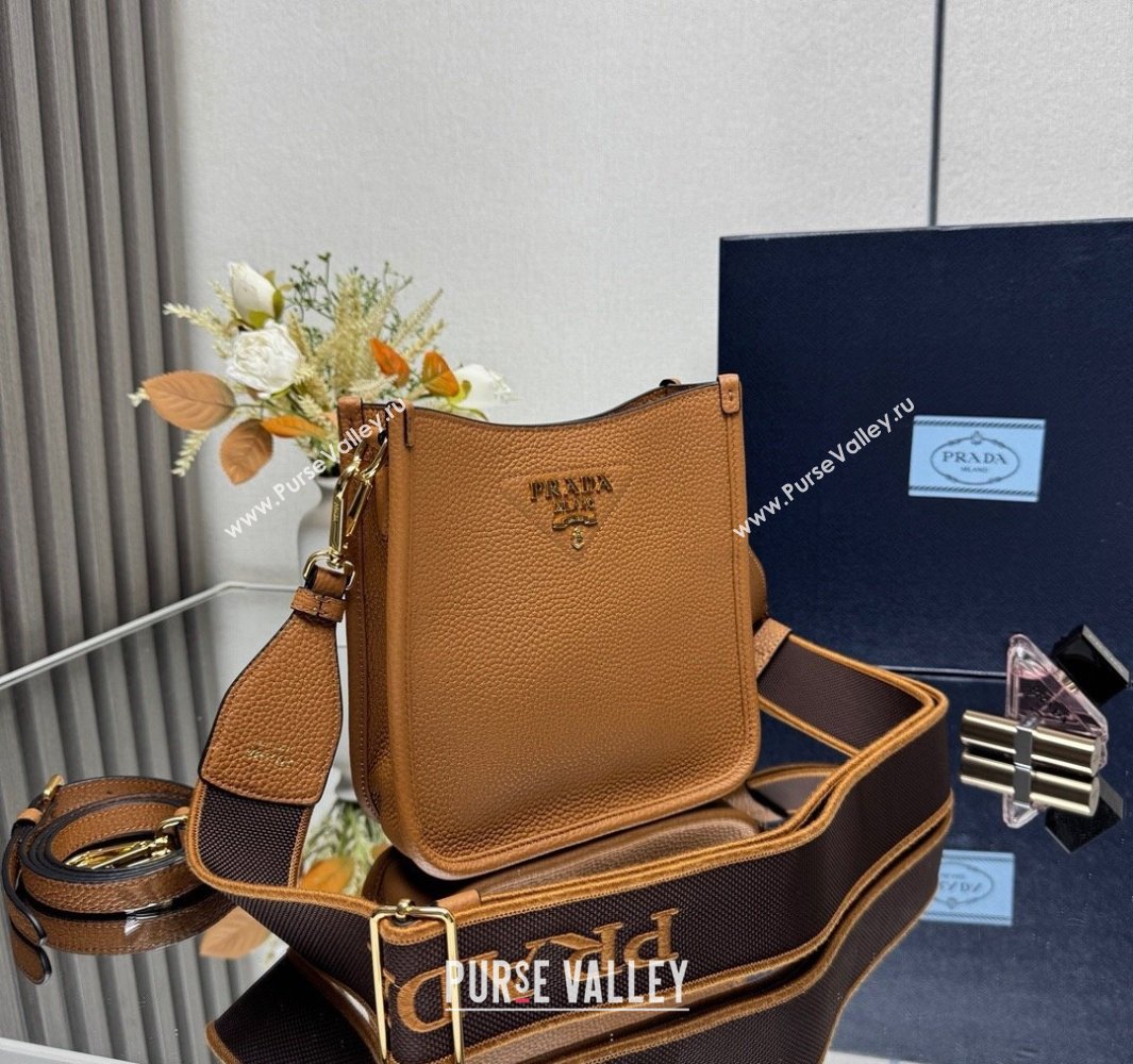 Prada Leather mini shoulder bag Caramel Brown 2025 1BH191 (YZ-250521011)