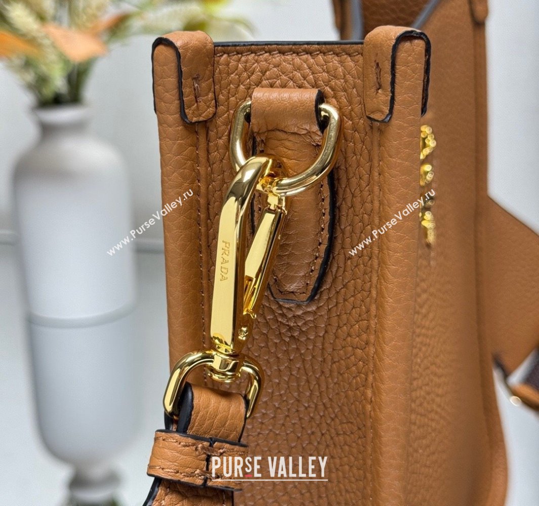 Prada Leather mini shoulder bag Caramel Brown 2025 1BH191 (YZ-250521011)