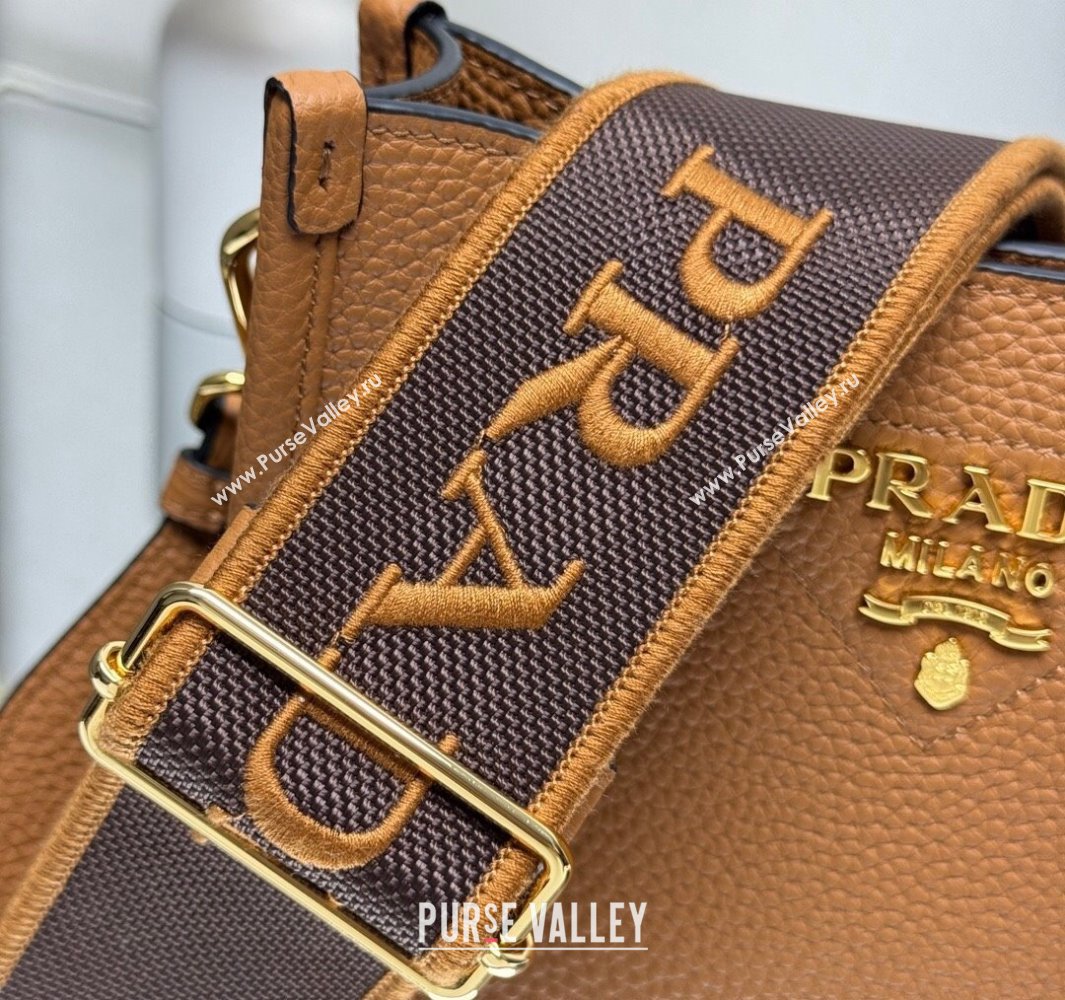 Prada Leather mini shoulder bag Caramel Brown 2025 1BH191 (YZ-250521011)
