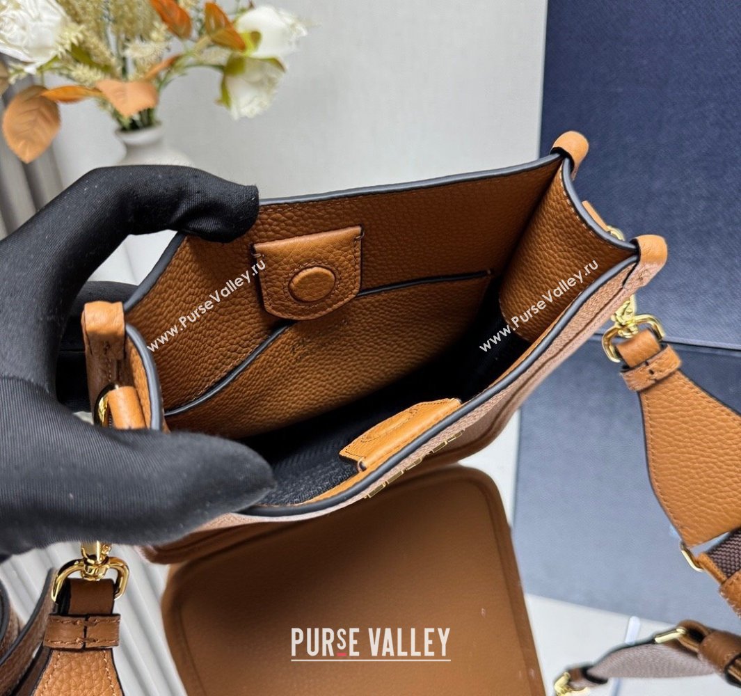 Prada Leather mini shoulder bag Caramel Brown 2025 1BH191 (YZ-250521011)