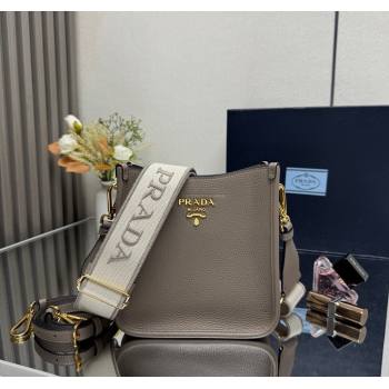 Prada Leather mini shoulder bag Clay Grey 2025 1BH191 (YZ-250521012)