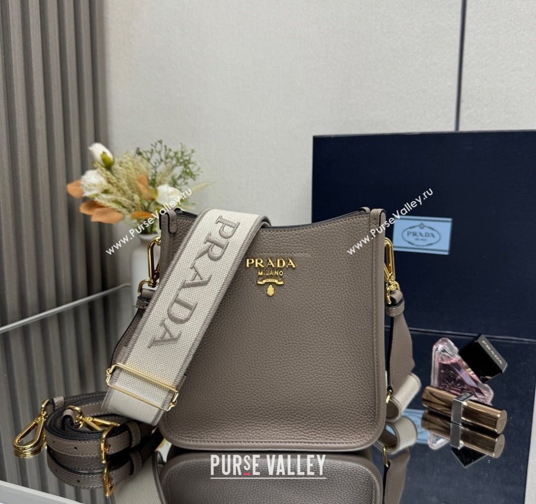 Prada Leather mini shoulder bag Clay Grey 2025 1BH191 (YZ-250521012)