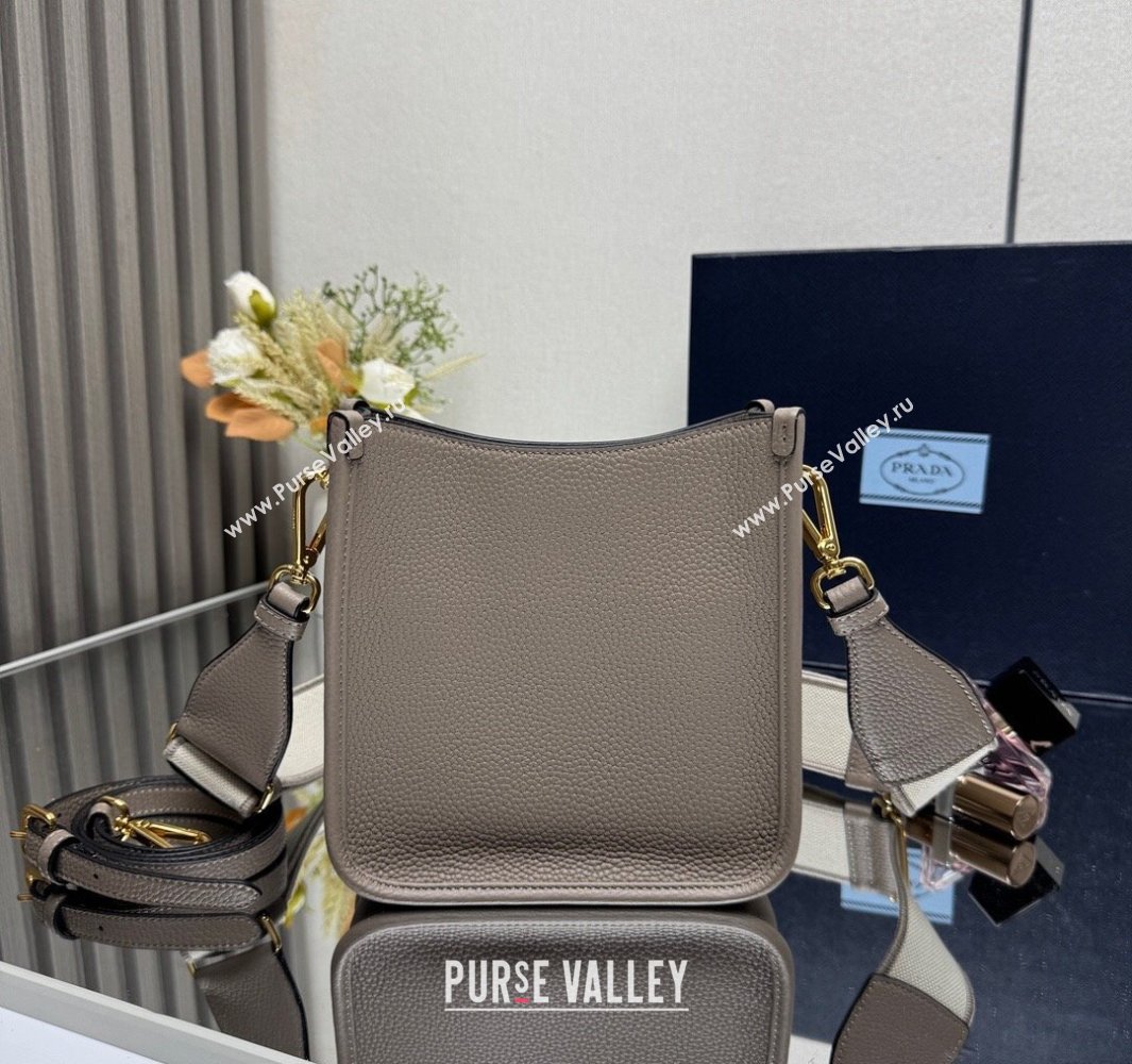 Prada Leather mini shoulder bag Clay Grey 2025 1BH191 (YZ-250521012)