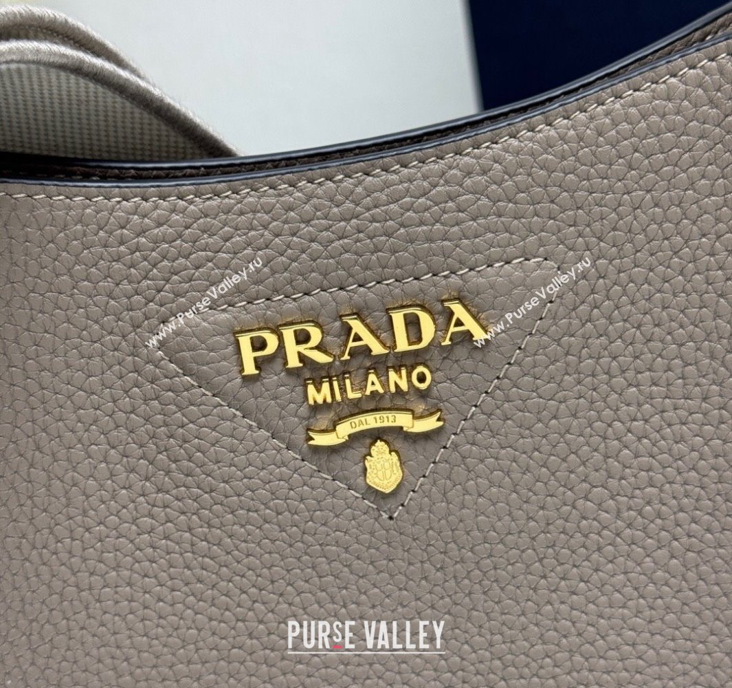 Prada Leather mini shoulder bag Clay Grey 2025 1BH191 (YZ-250521012)
