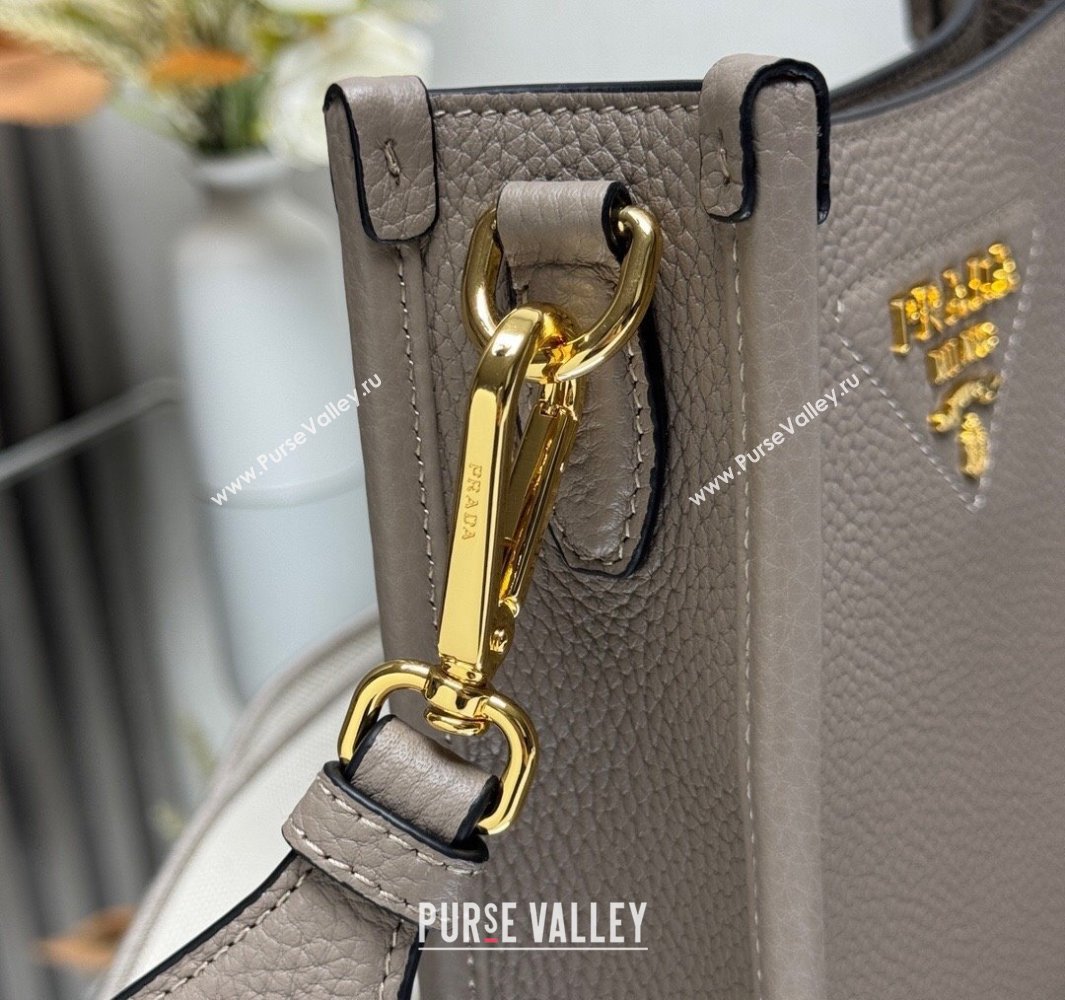 Prada Leather mini shoulder bag Clay Grey 2025 1BH191 (YZ-250521012)