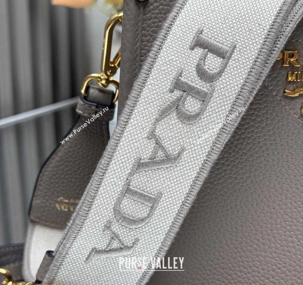 Prada Leather mini shoulder bag Clay Grey 2025 1BH191 (YZ-250521012)