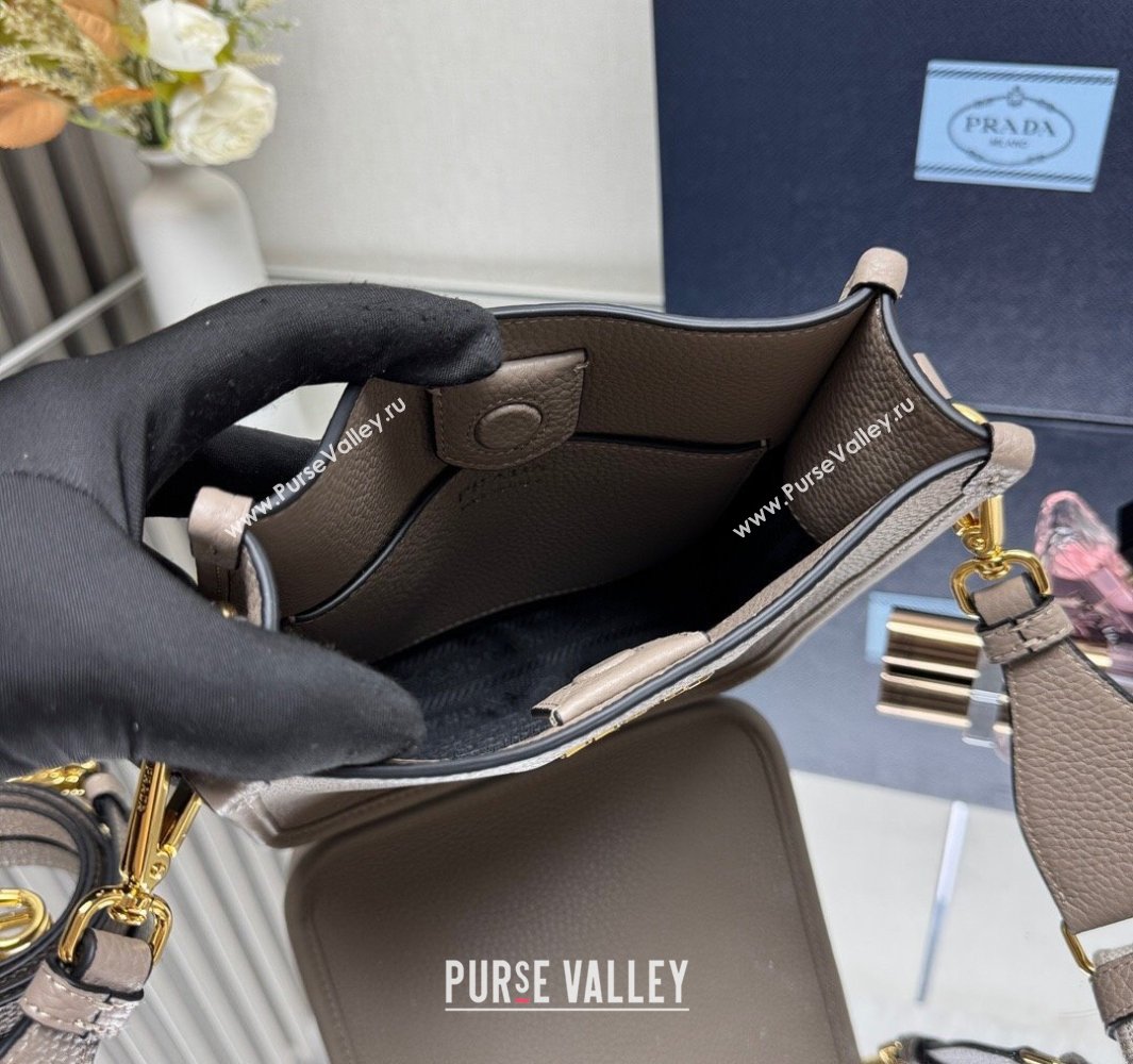 Prada Leather mini shoulder bag Clay Grey 2025 1BH191 (YZ-250521012)
