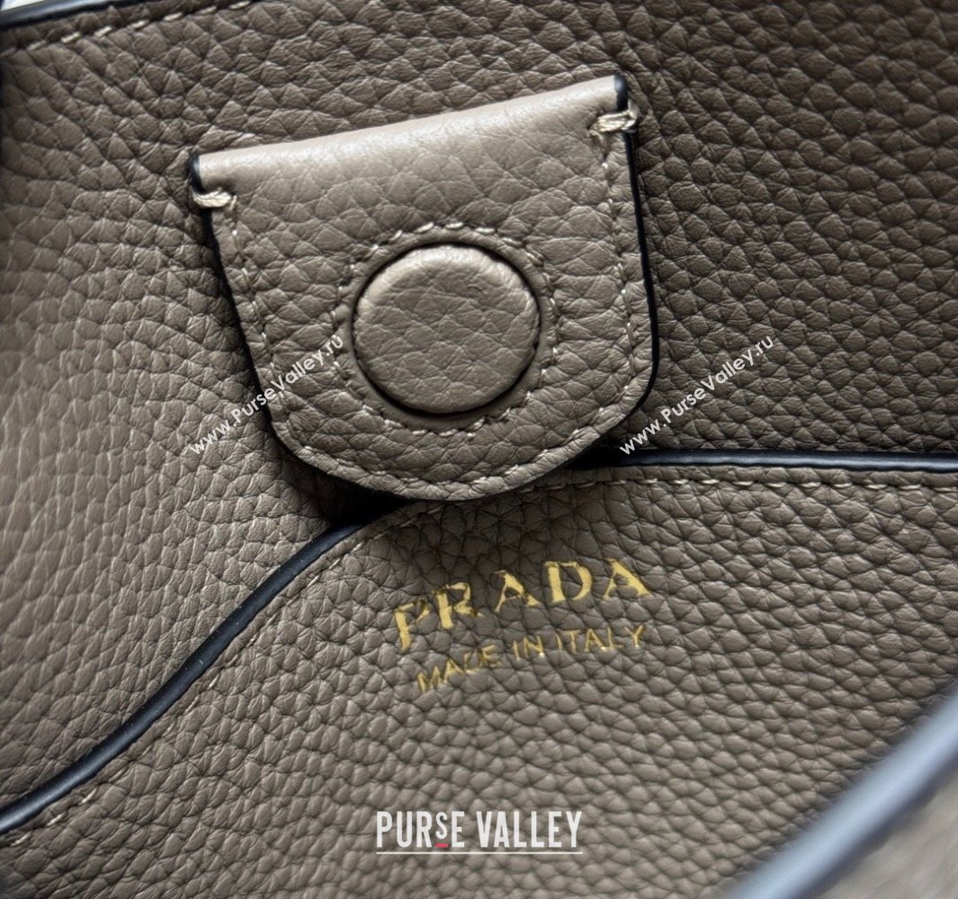 Prada Leather mini shoulder bag Clay Grey 2025 1BH191 (YZ-250521012)