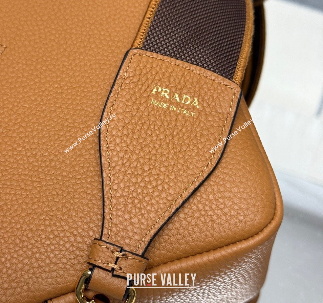 Prada Small leather shoulder bag 1BH082 Caramel Brown 2025 (YZ-250521001)