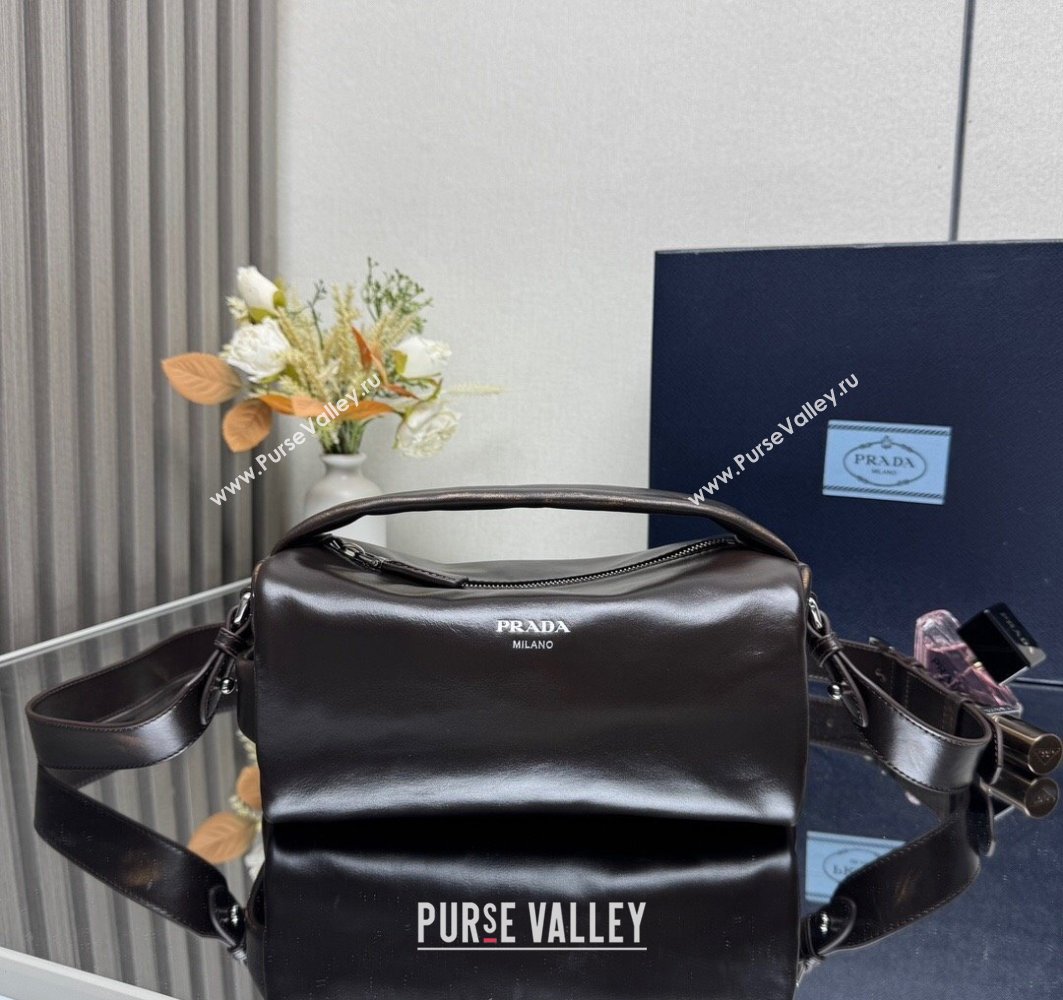 Prada Nappa leather shoulder bag Dark Brown 2025 2VH188 (YZ-250521016)