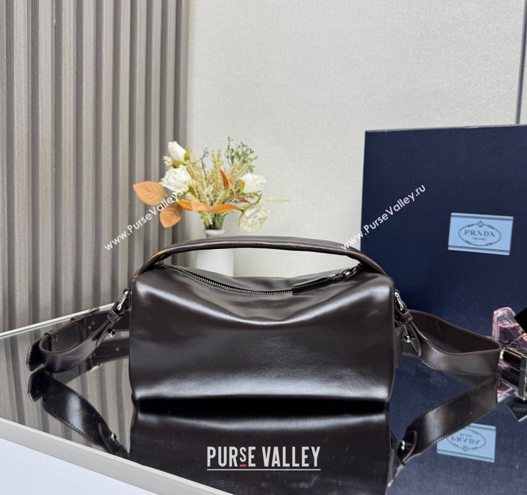 Prada Nappa leather shoulder bag Dark Brown 2025 2VH188 (YZ-250521016)