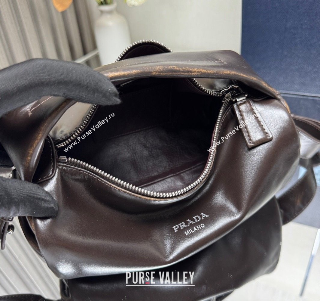 Prada Nappa leather shoulder bag Dark Brown 2025 2VH188 (YZ-250521016)
