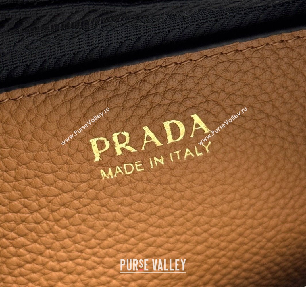 Prada Small leather shoulder bag 1BH082 Caramel Brown 2025 (YZ-250521001)