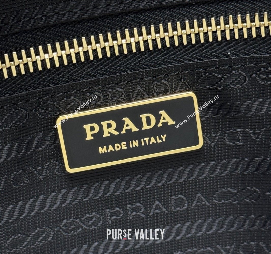 Prada Bonnie extra large shiny leather handbag Black 2025 1BA439 (YZ-250521019)