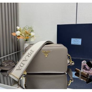Prada Small leather shoulder bag 1BH082 Clay Grey 2025 (YZ-250521002)
