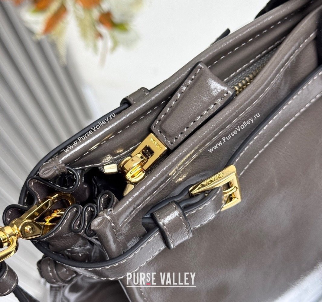 Prada Bonnie extra large leather handbag Grey 2025 1BA439 (YZ-250521020)
