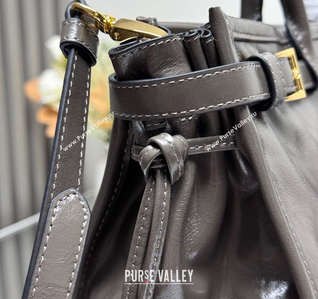 Prada Bonnie extra large leather handbag Grey 2025 1BA439 (YZ-250521020)