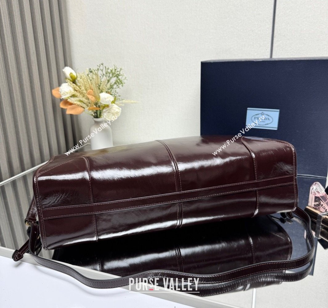 Prada Bonnie extra large leather handbag Dark Brown 2025 1BA439 (YZ-250521021)