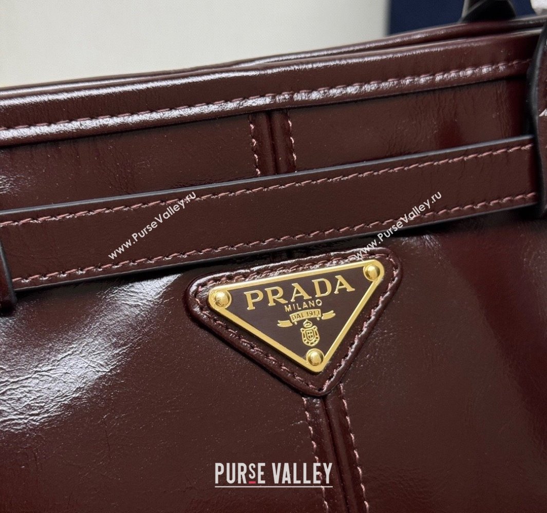 Prada Bonnie extra large leather handbag Dark Brown 2025 1BA439 (YZ-250521021)