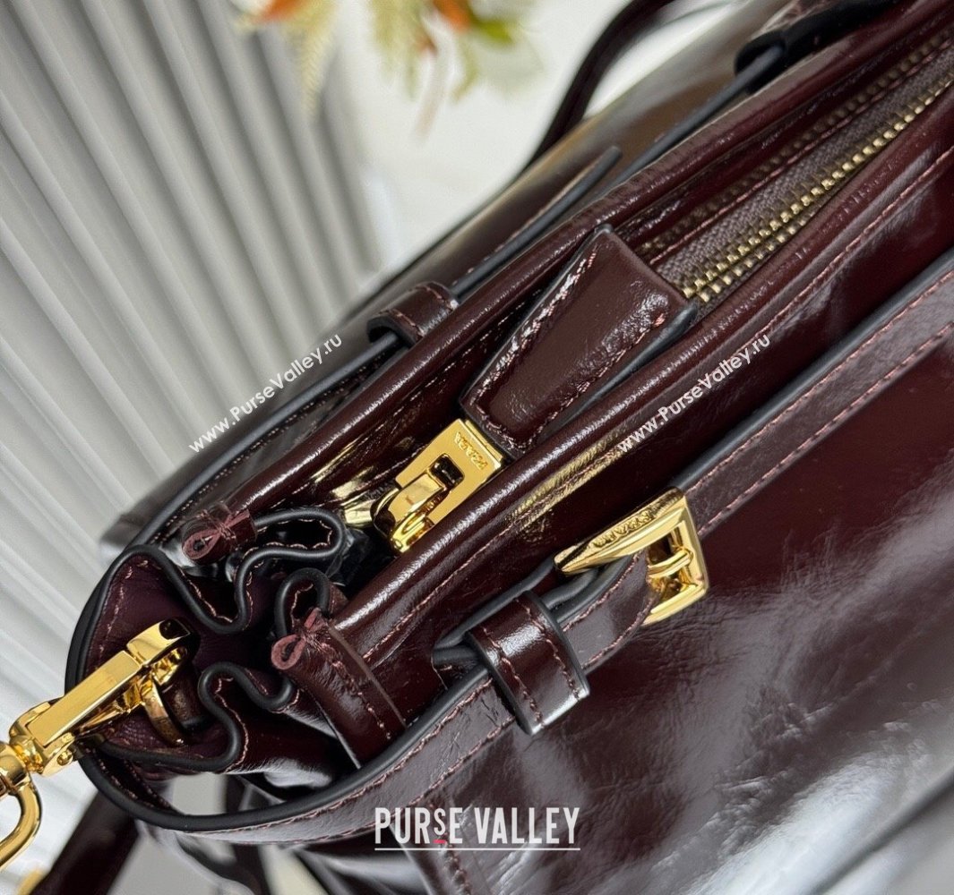 Prada Bonnie extra large leather handbag Dark Brown 2025 1BA439 (YZ-250521021)