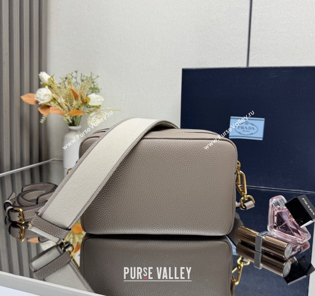Prada Small leather shoulder bag 1BH082 Clay Grey 2025 (YZ-250521002)