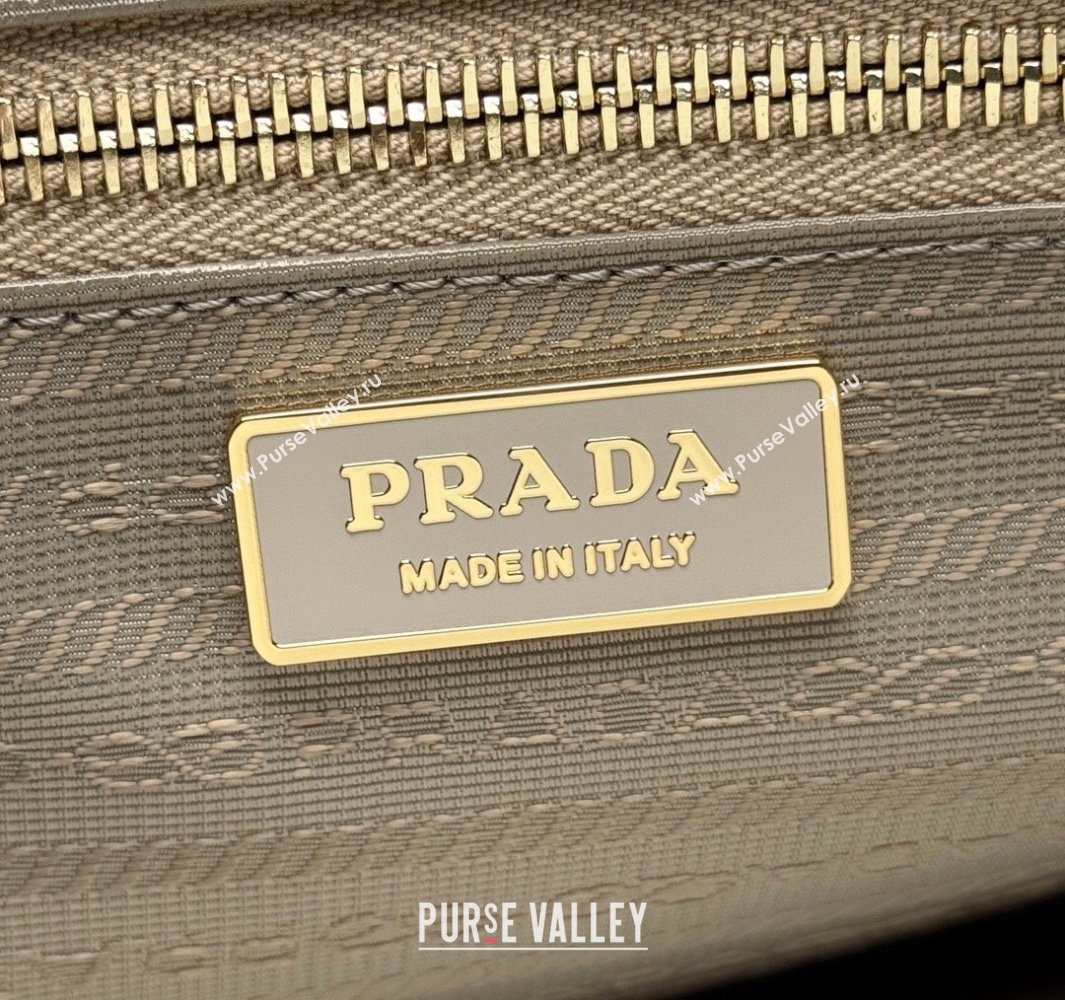Prada Bonnie extra large leather handbag Light Beige 2025 1BA439 (YZ-250521022)