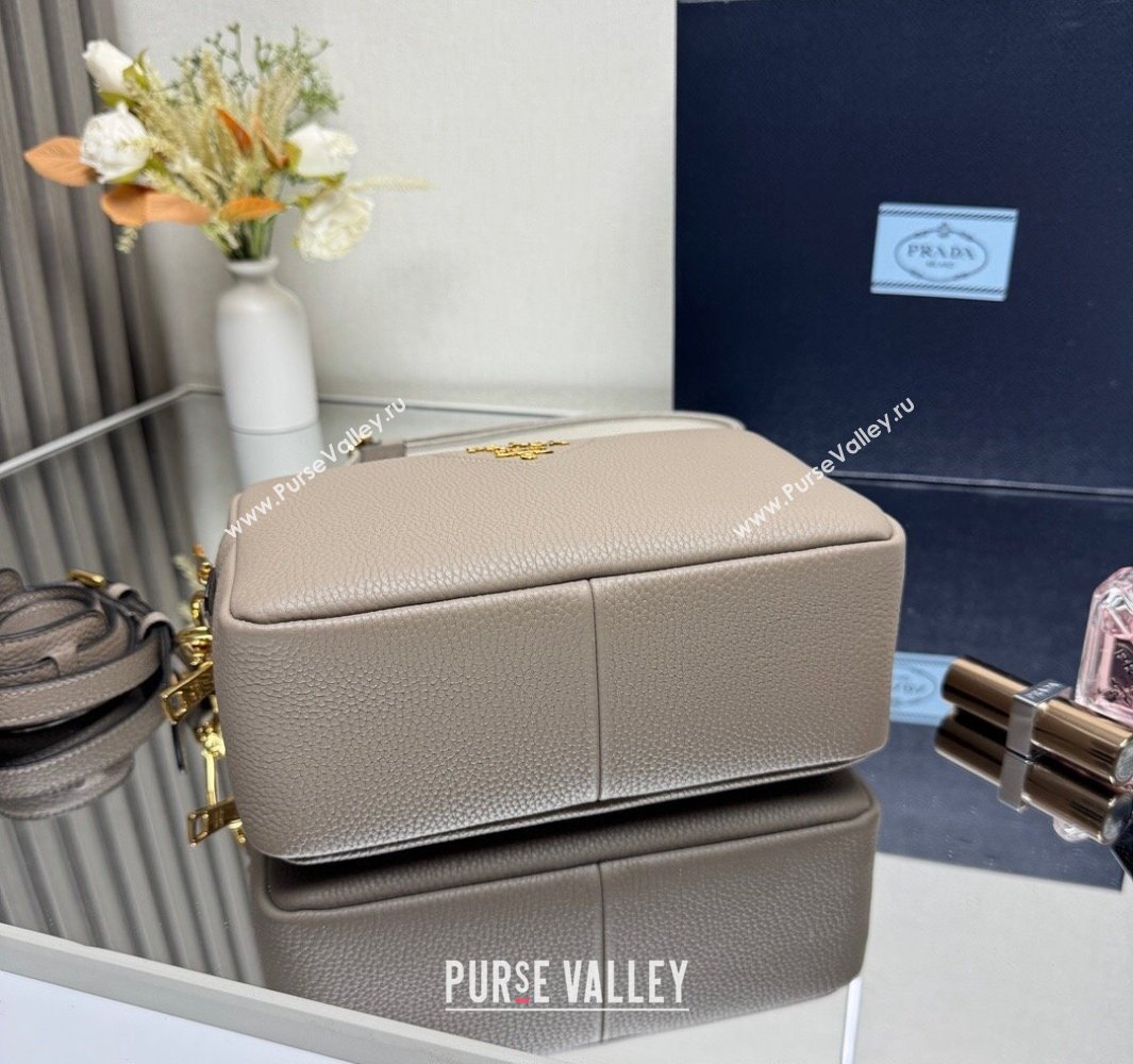 Prada Small leather shoulder bag 1BH082 Clay Grey 2025 (YZ-250521002)