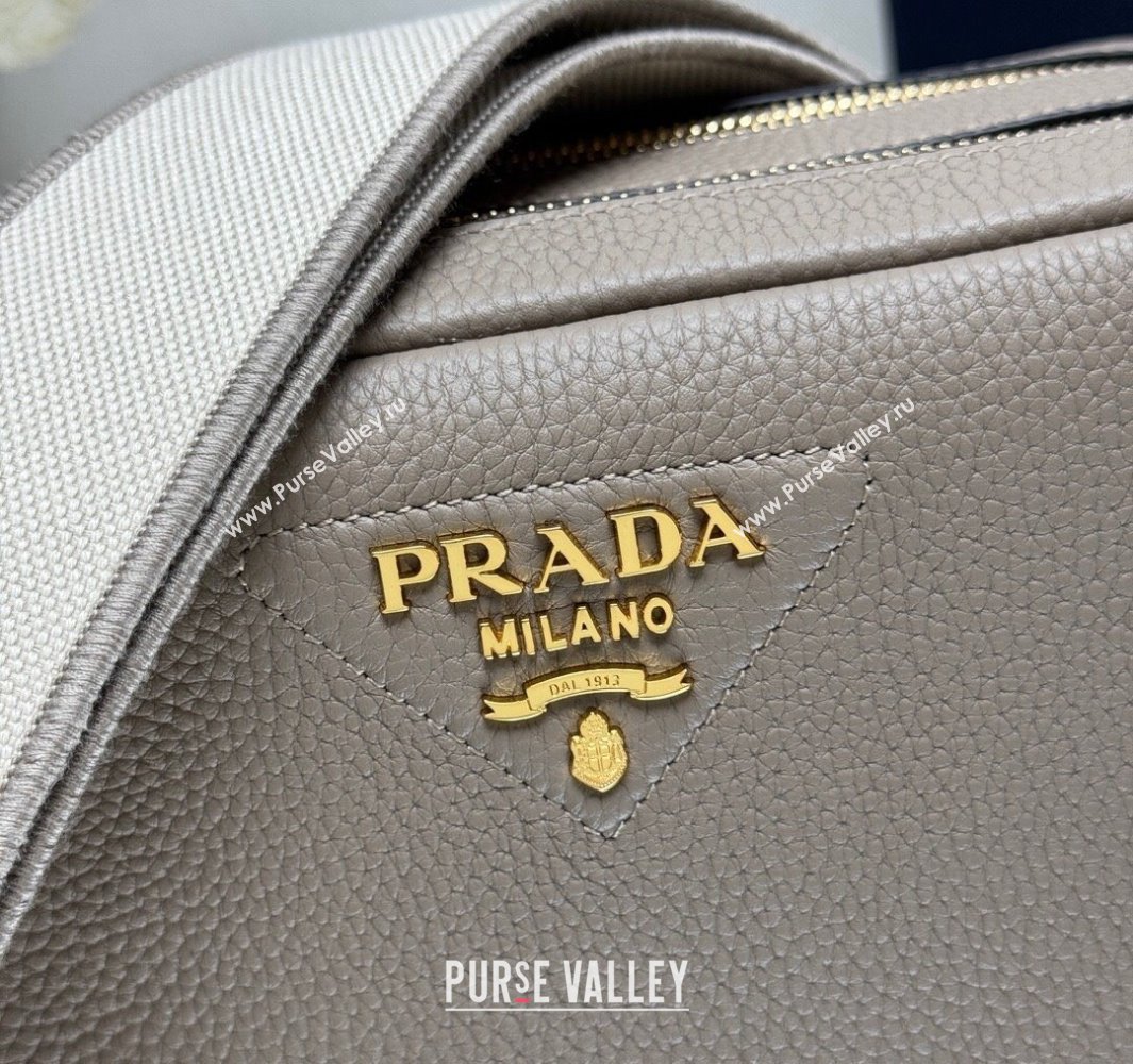 Prada Small leather shoulder bag 1BH082 Clay Grey 2025 (YZ-250521002)