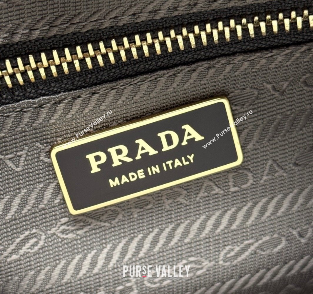 Prada Bonnie large leather handbag 1BA433 Dark Grey 2025 (YZ-250521026)