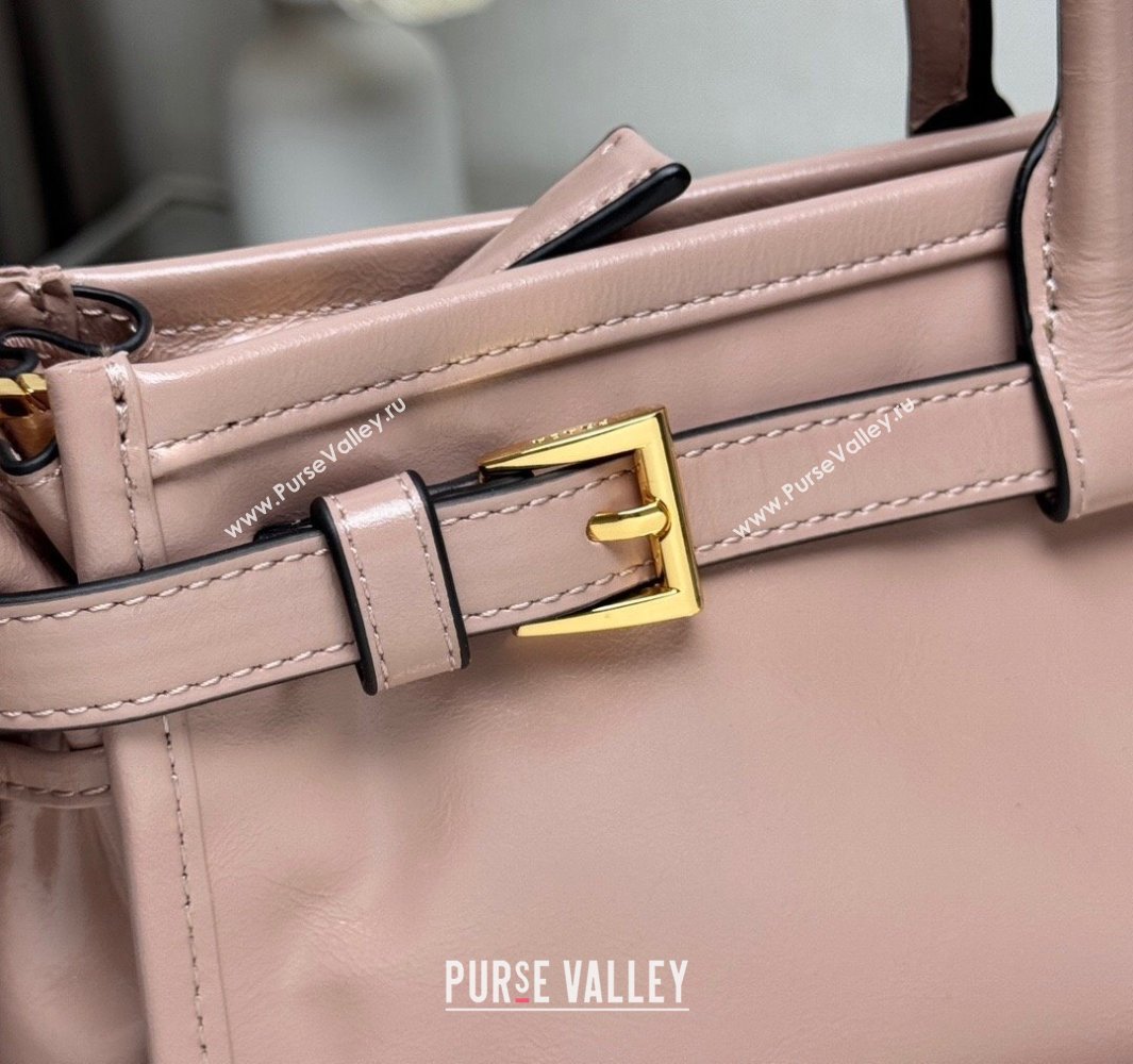 Prada Bonnie large leather handbag 1BA433 Light Pink 2025 (YZ-250521028)