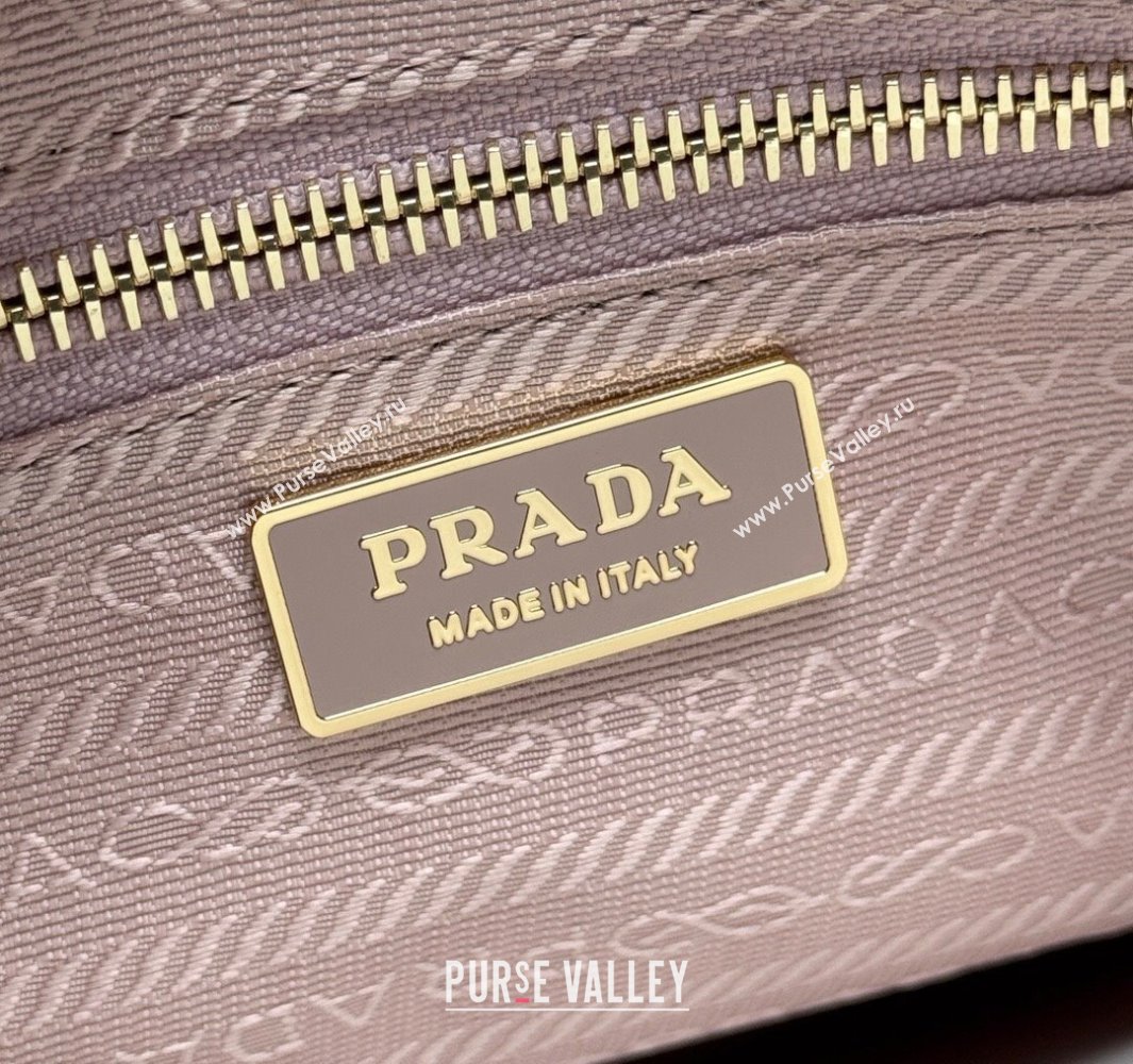 Prada Bonnie large leather handbag 1BA433 Light Pink 2025 (YZ-250521028)