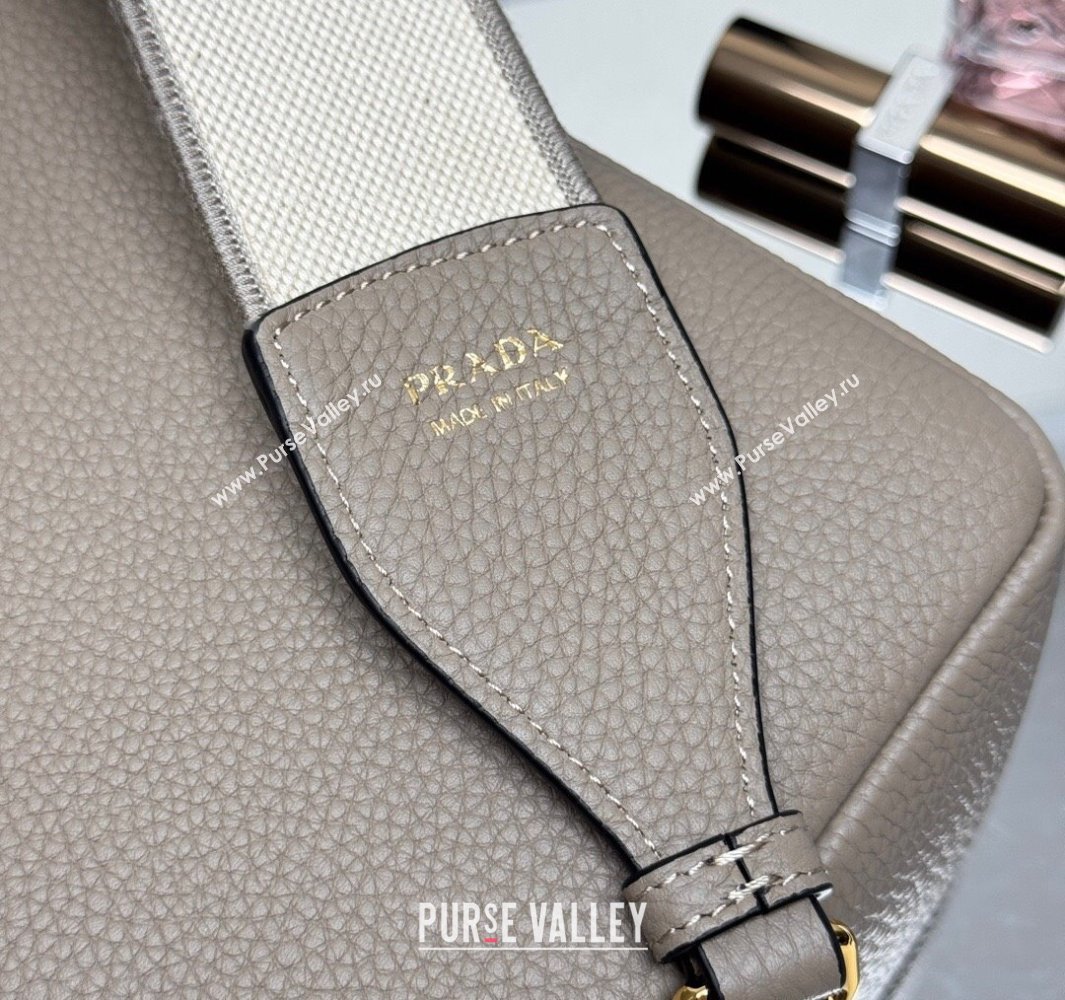 Prada Small leather shoulder bag 1BH082 Clay Grey 2025 (YZ-250521002)