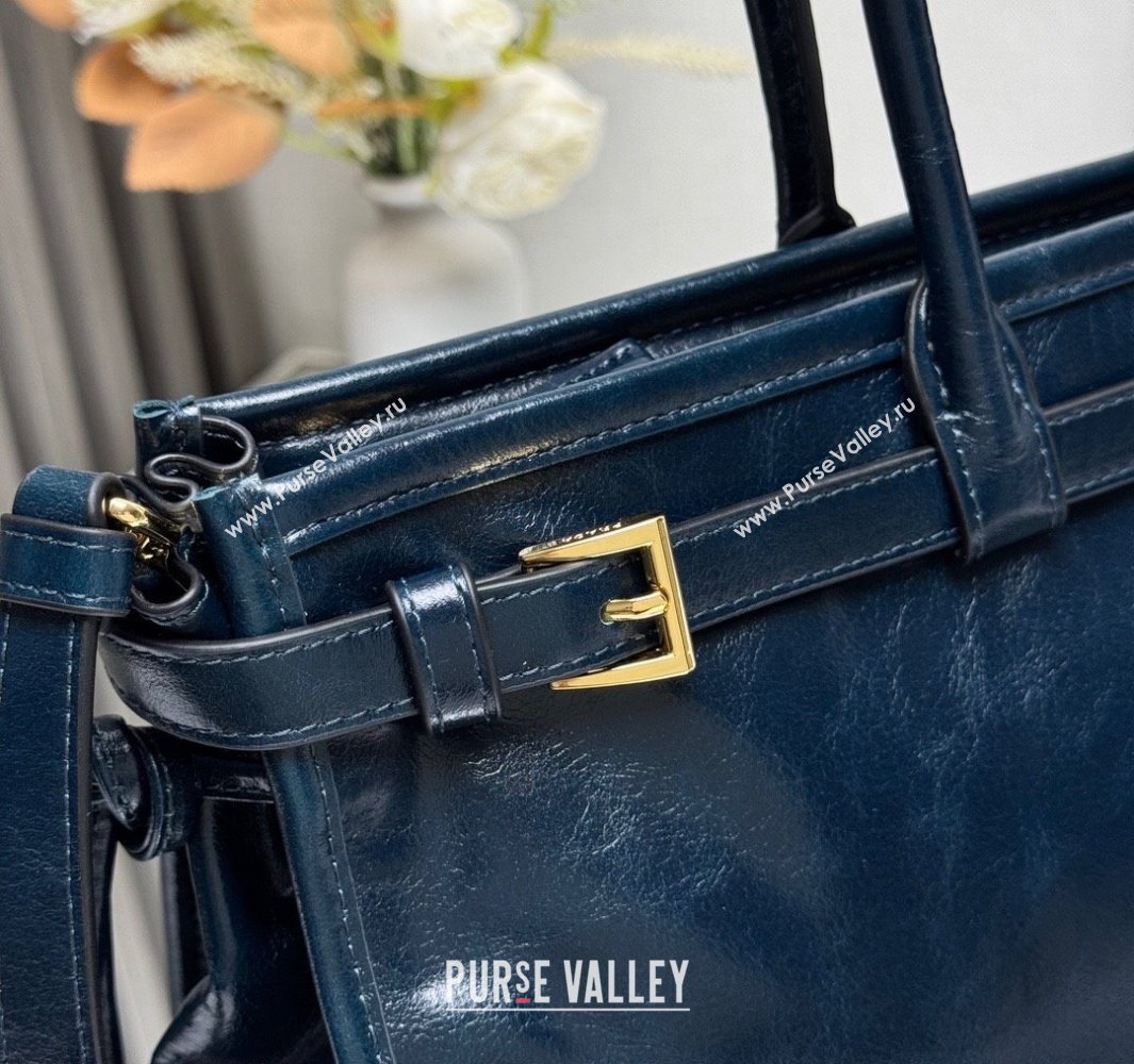 Prada Bonnie large leather handbag 1BA433 Dark Blue 2025 (YZ-250521029)
