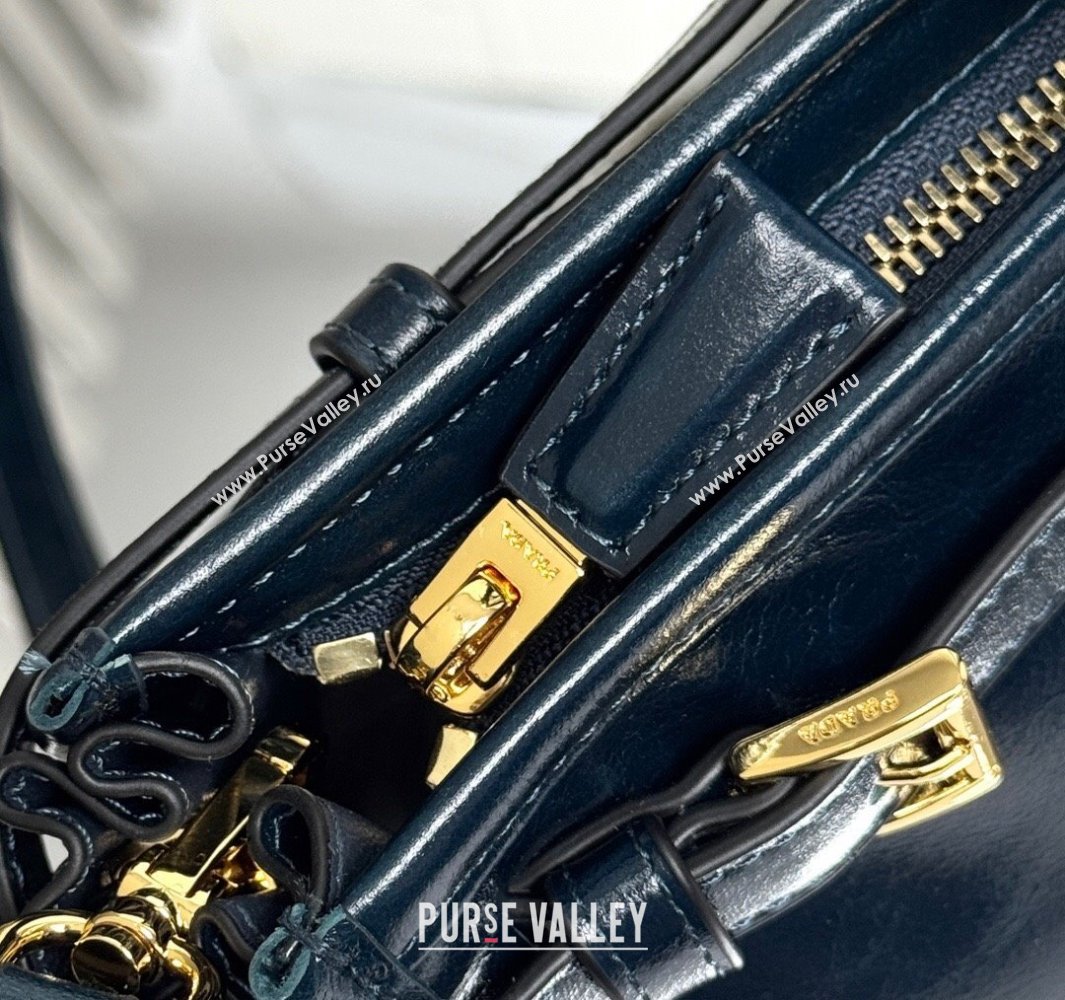 Prada Bonnie large leather handbag 1BA433 Dark Blue 2025 (YZ-250521029)