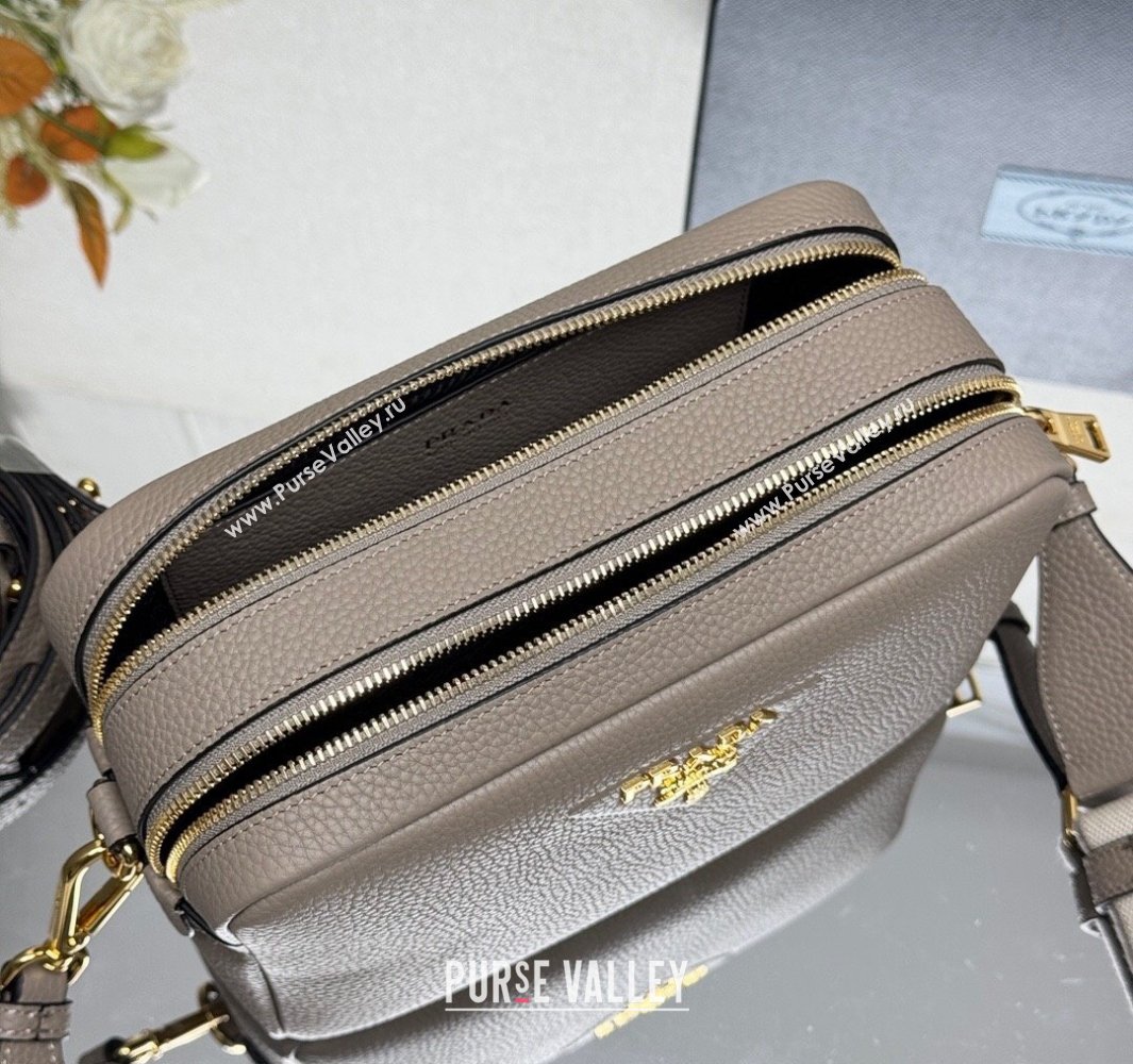 Prada Small leather shoulder bag 1BH082 Clay Grey 2025 (YZ-250521002)