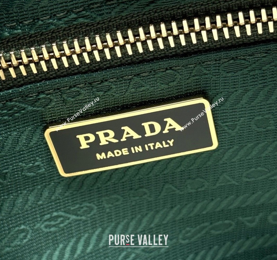 Prada Bonnie large leather handbag 1BA433 Light Green 2025 (YZ-250521030)