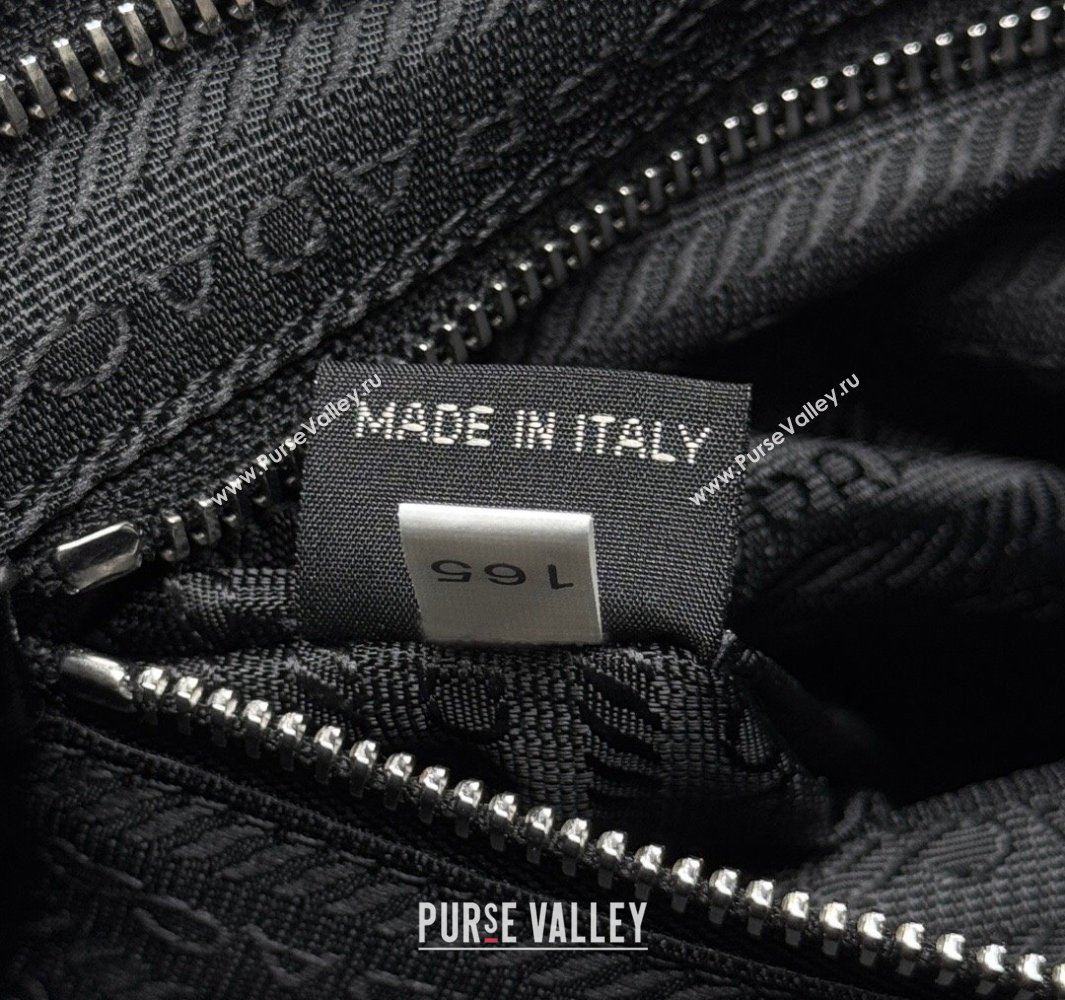 Prada Bonnie medium leather handbag Black/Silver 2025 1BA426 (YZ-250521039)