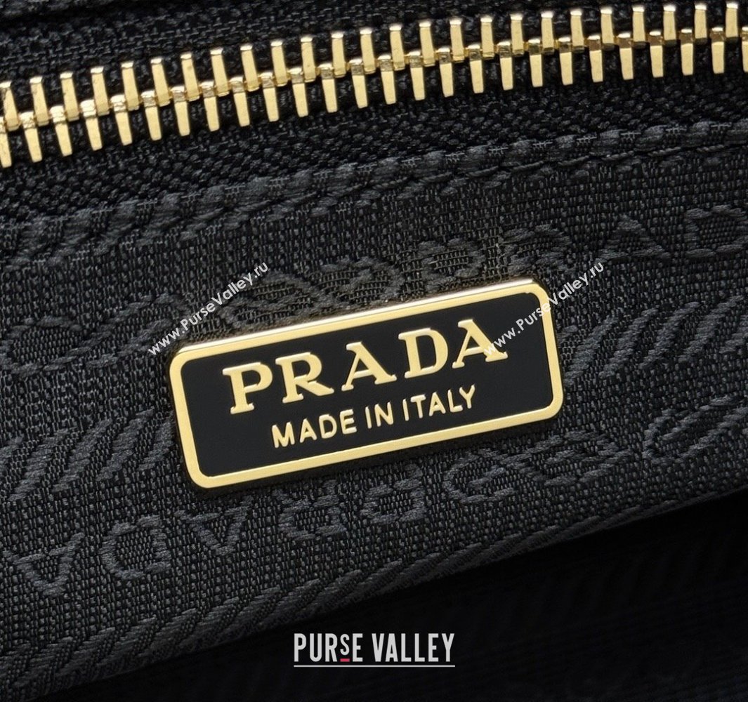 Prada Bonnie medium leather handbag Black/Gold 2025 1BA426 (YZ-250521040)