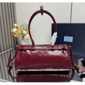Prada Bonnie medium leather handbag Red 2025 1BA426 (YZ-250521042)