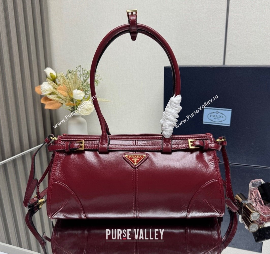Prada Bonnie medium leather handbag Red 2025 1BA426 (YZ-250521042)