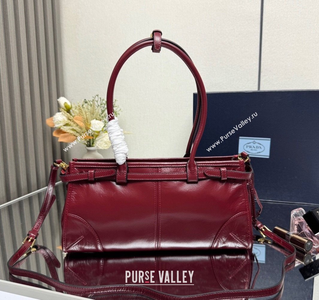 Prada Bonnie medium leather handbag Red 2025 1BA426 (YZ-250521042)