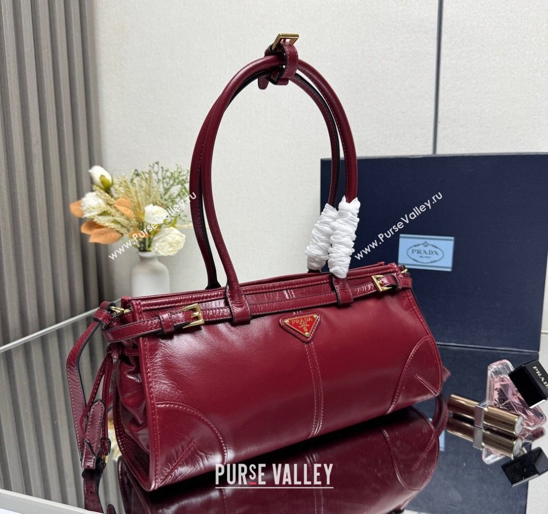 Prada Bonnie medium leather handbag Red 2025 1BA426 (YZ-250521042)