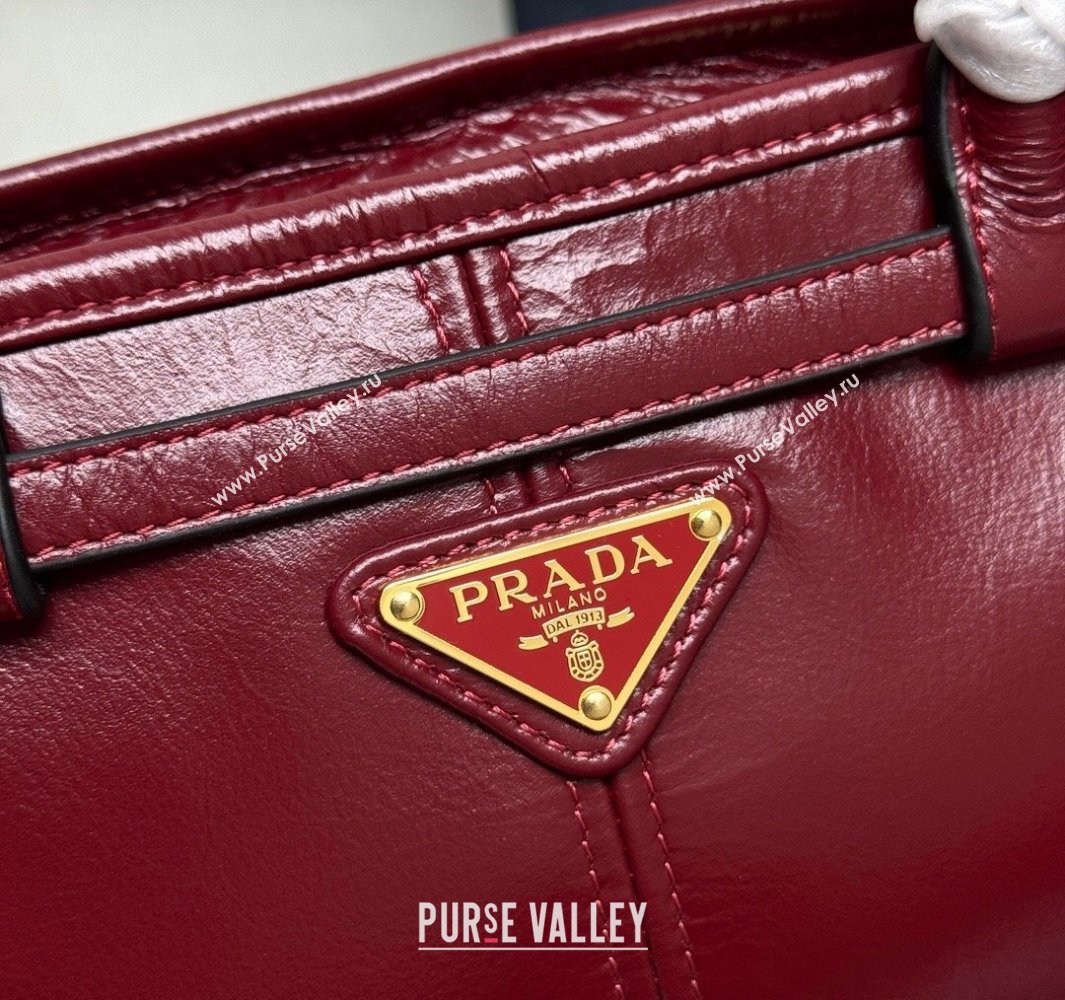 Prada Bonnie medium leather handbag Red 2025 1BA426 (YZ-250521042)
